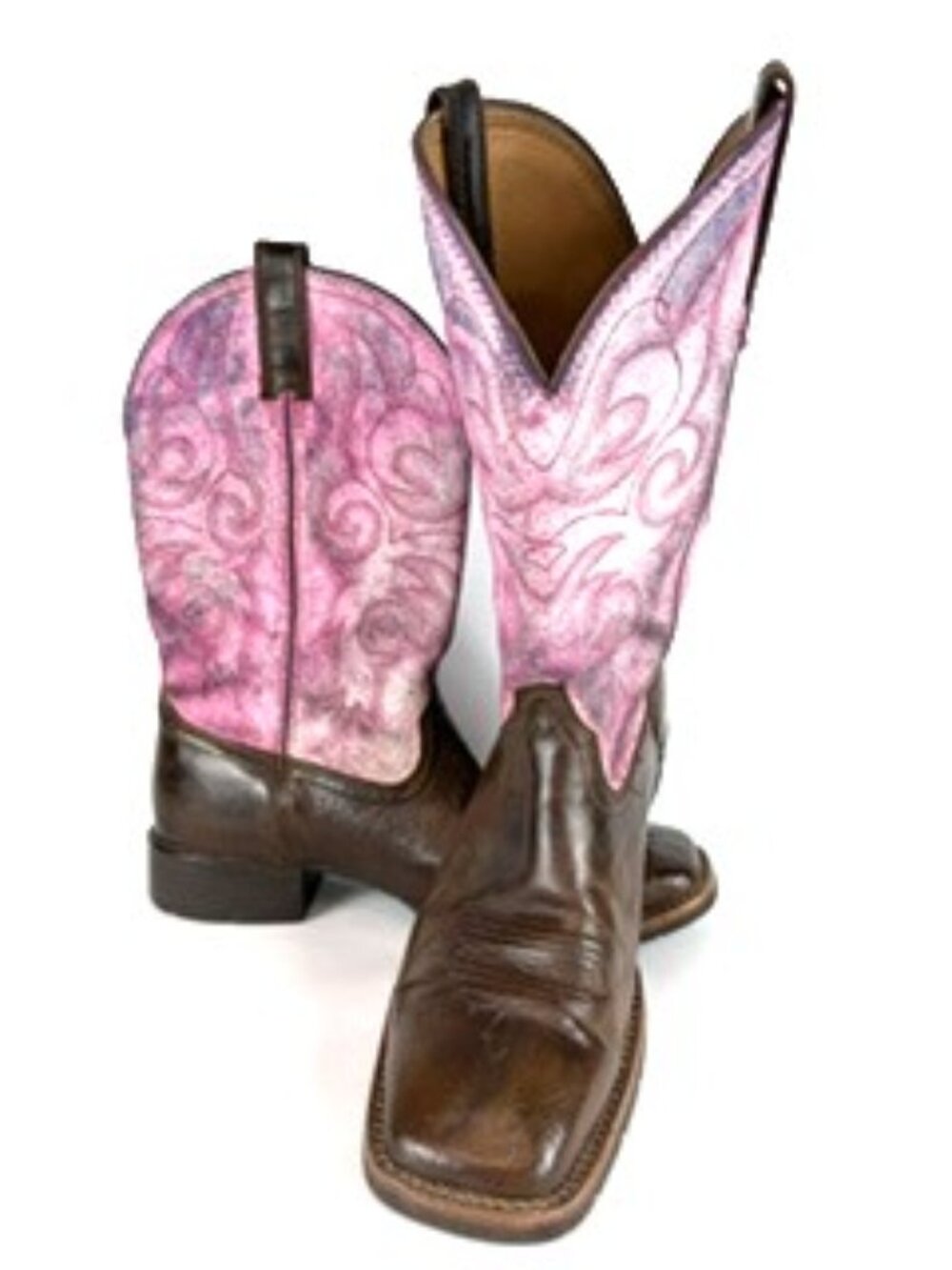 Ariat ATS Western Roper Boots, Leather Brown, Pink, blended, 10021619 - Size 10M
